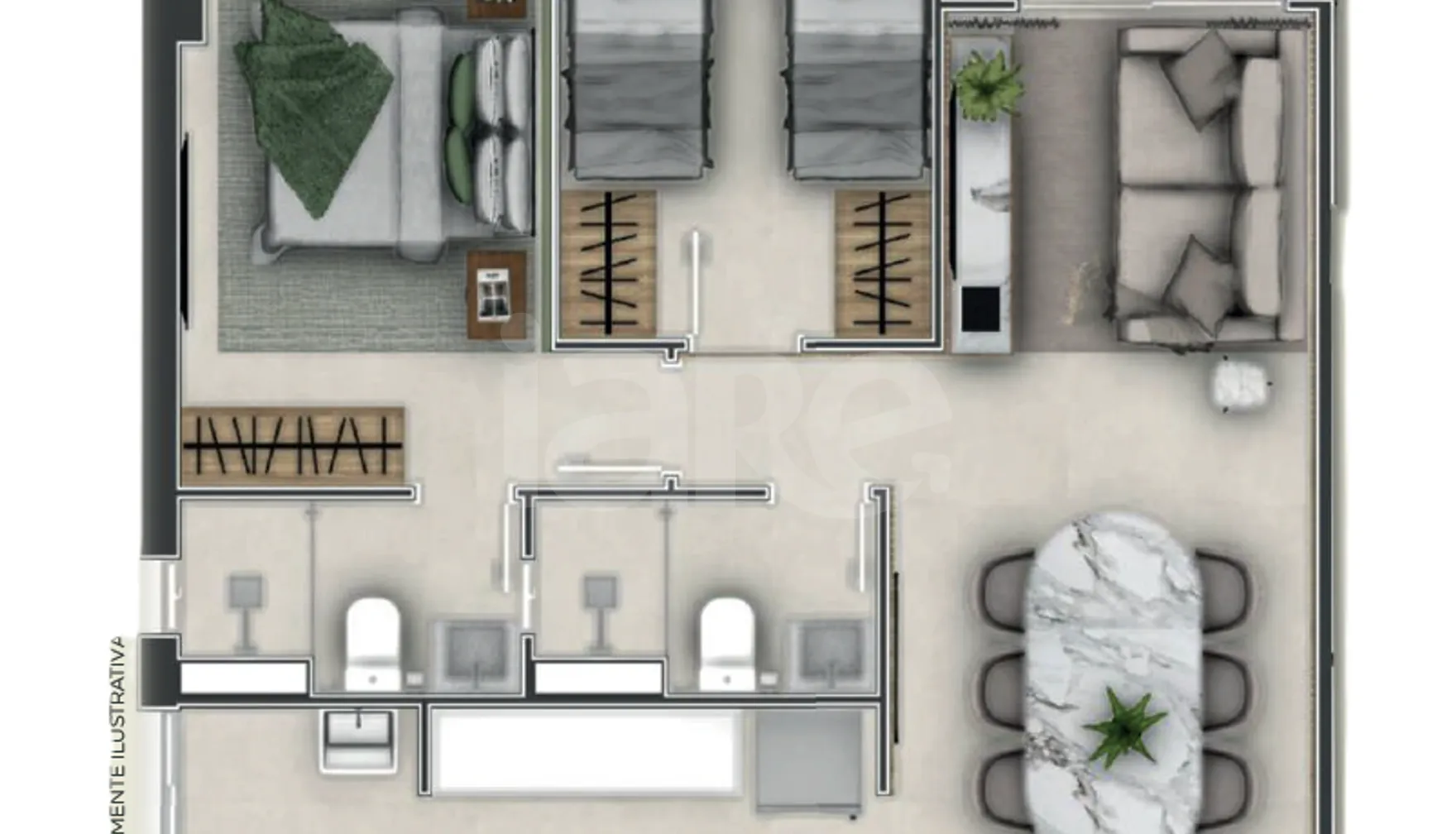 Planta — Apartamento 66,35 m²