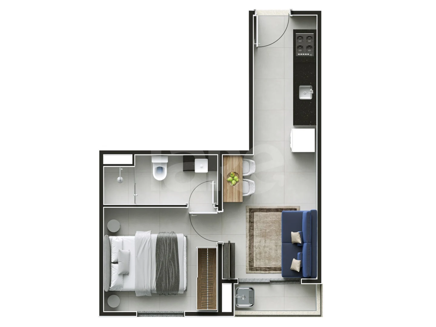 Planta — Apartamento 30,67 m²