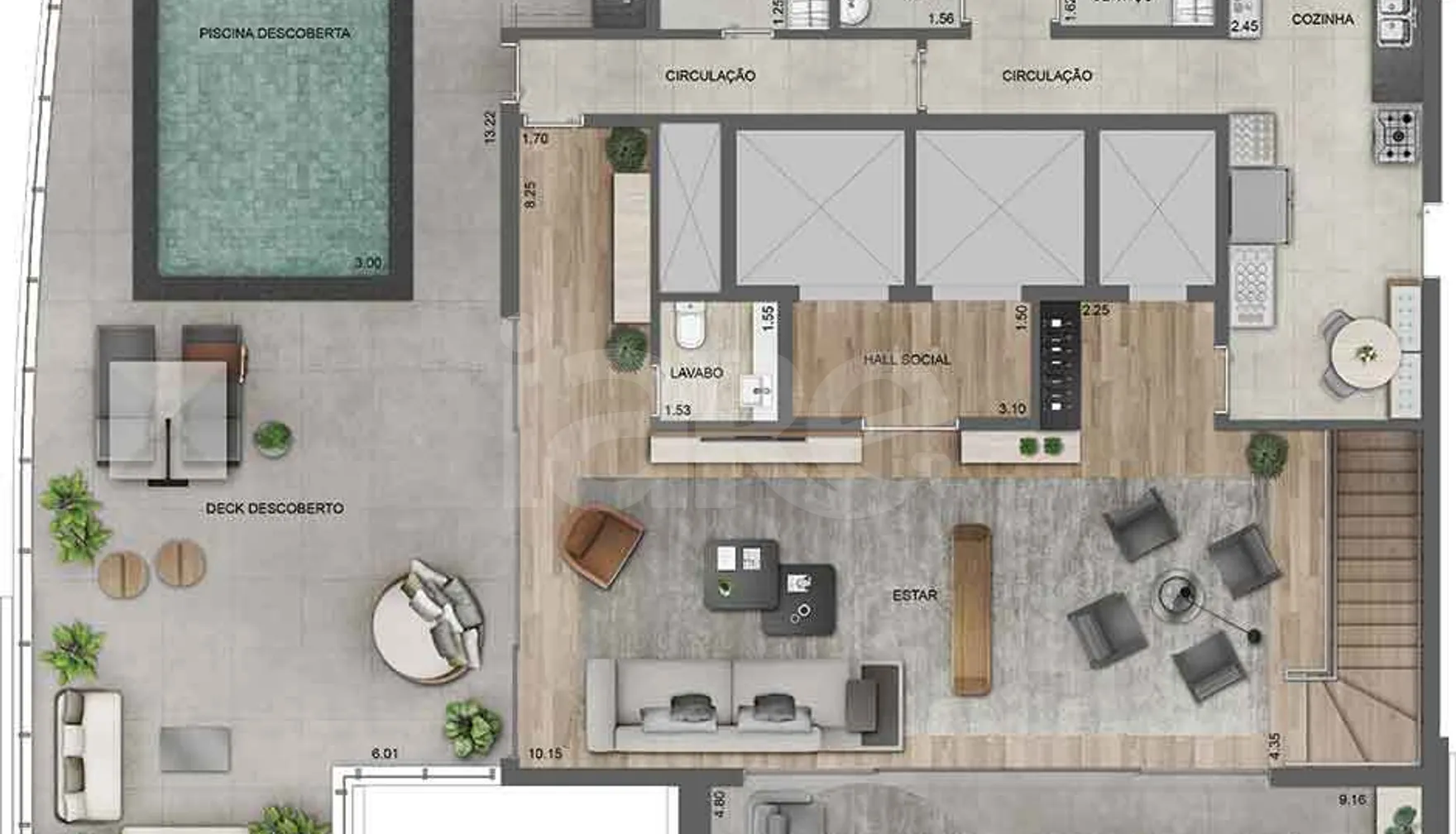 Planta — Cobertura Duplex 554,16 m²