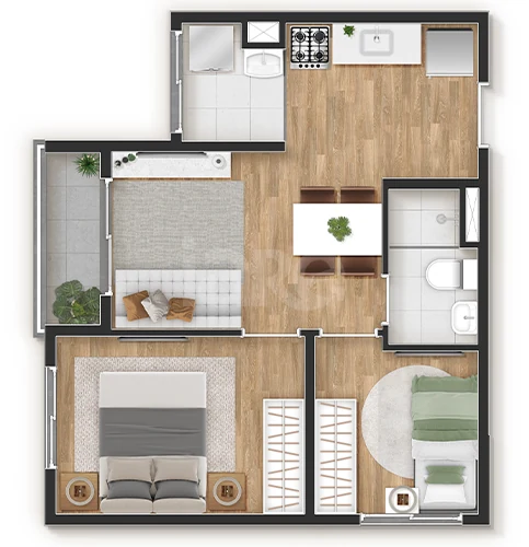 Planta — Apartamento 38,23 m²