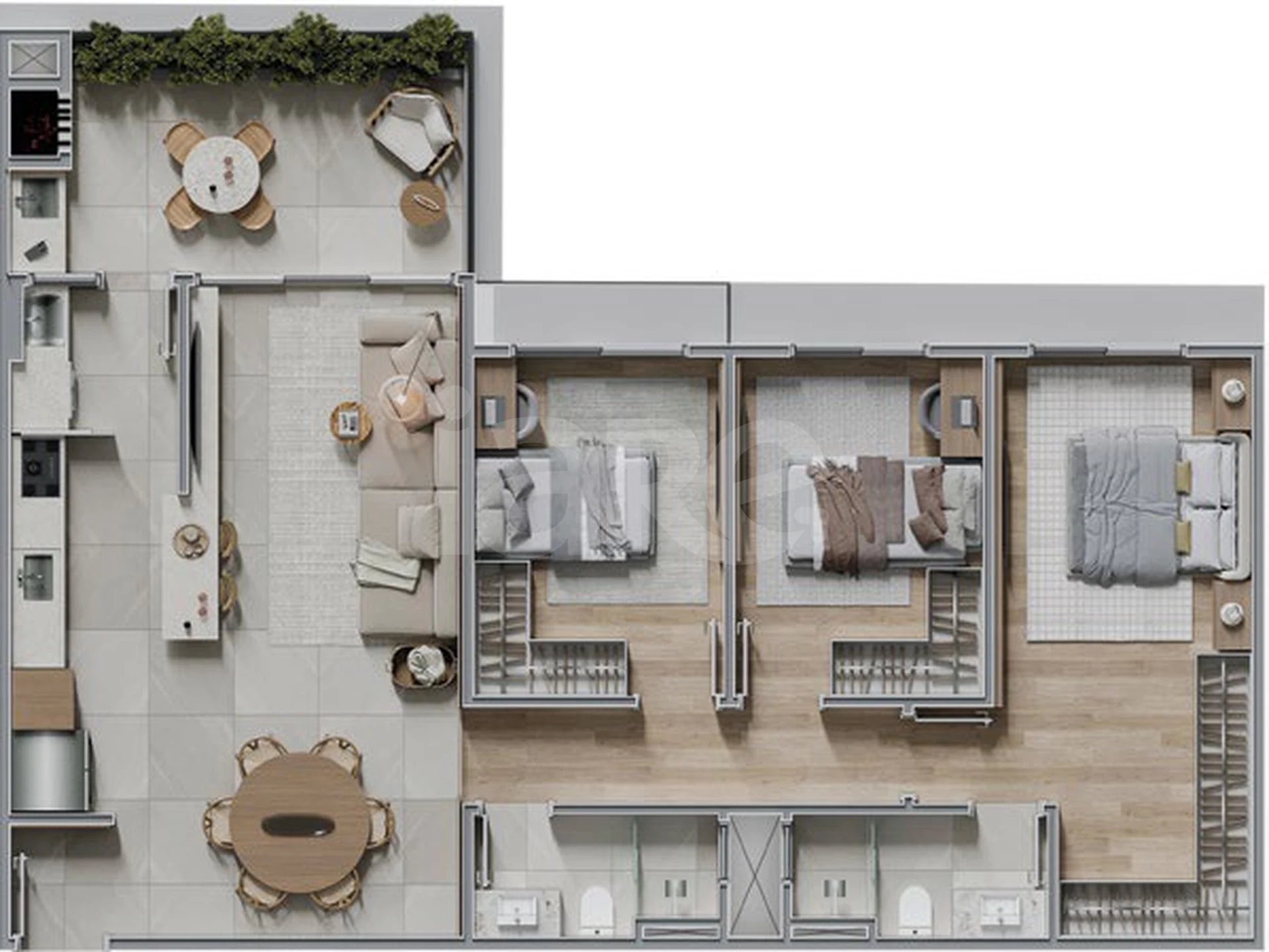 Planta — Apartamento 102,51 m²