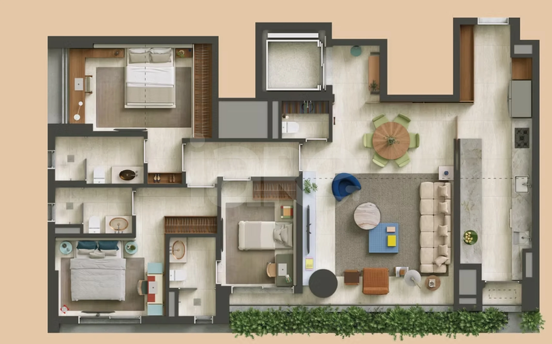Planta — Apartamento 130,32 m²