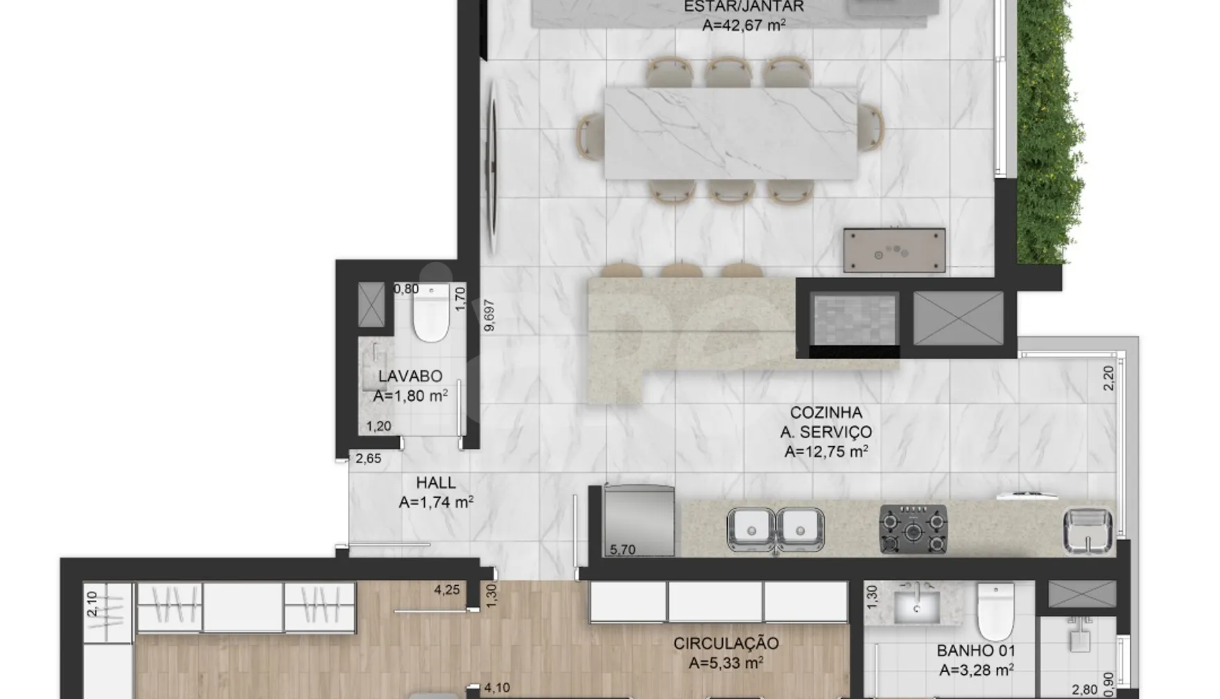 Planta — Apartamento 151,47 m²