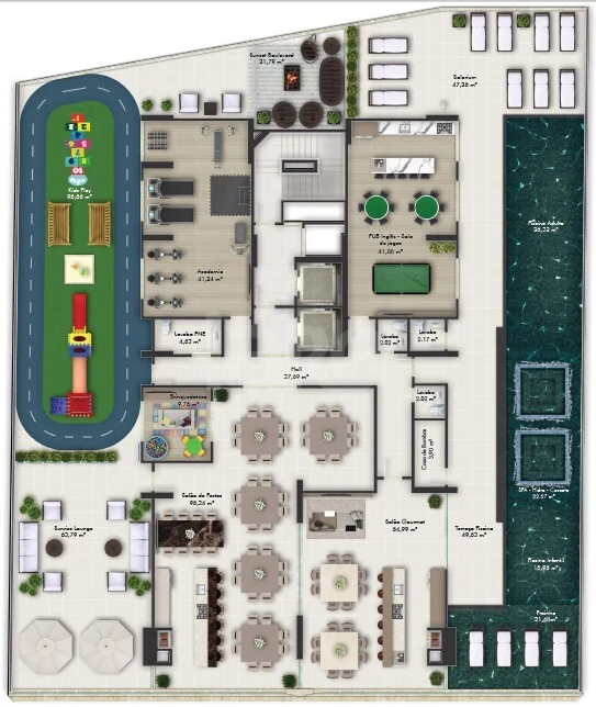 Planta — Pavimento lazer