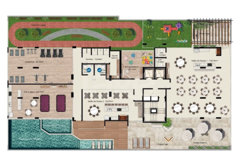 Planta — Pavimento lazer