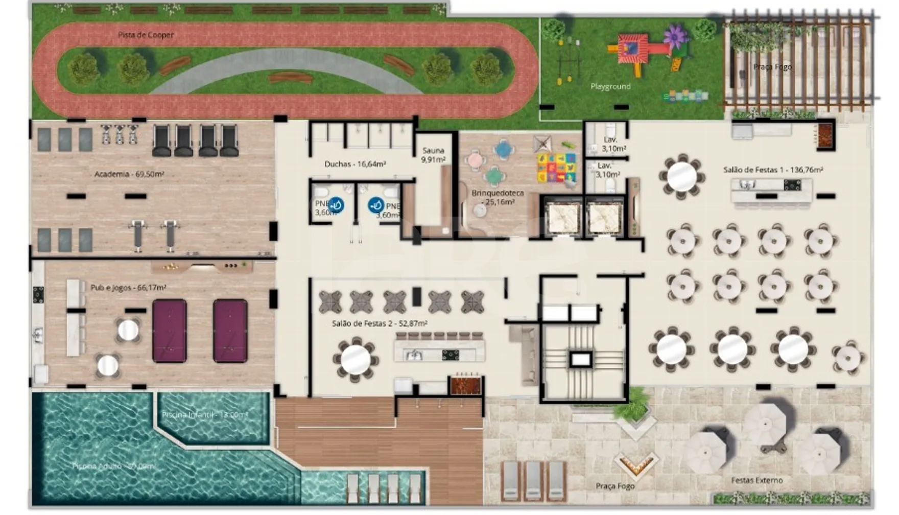 Planta — Pavimento lazer