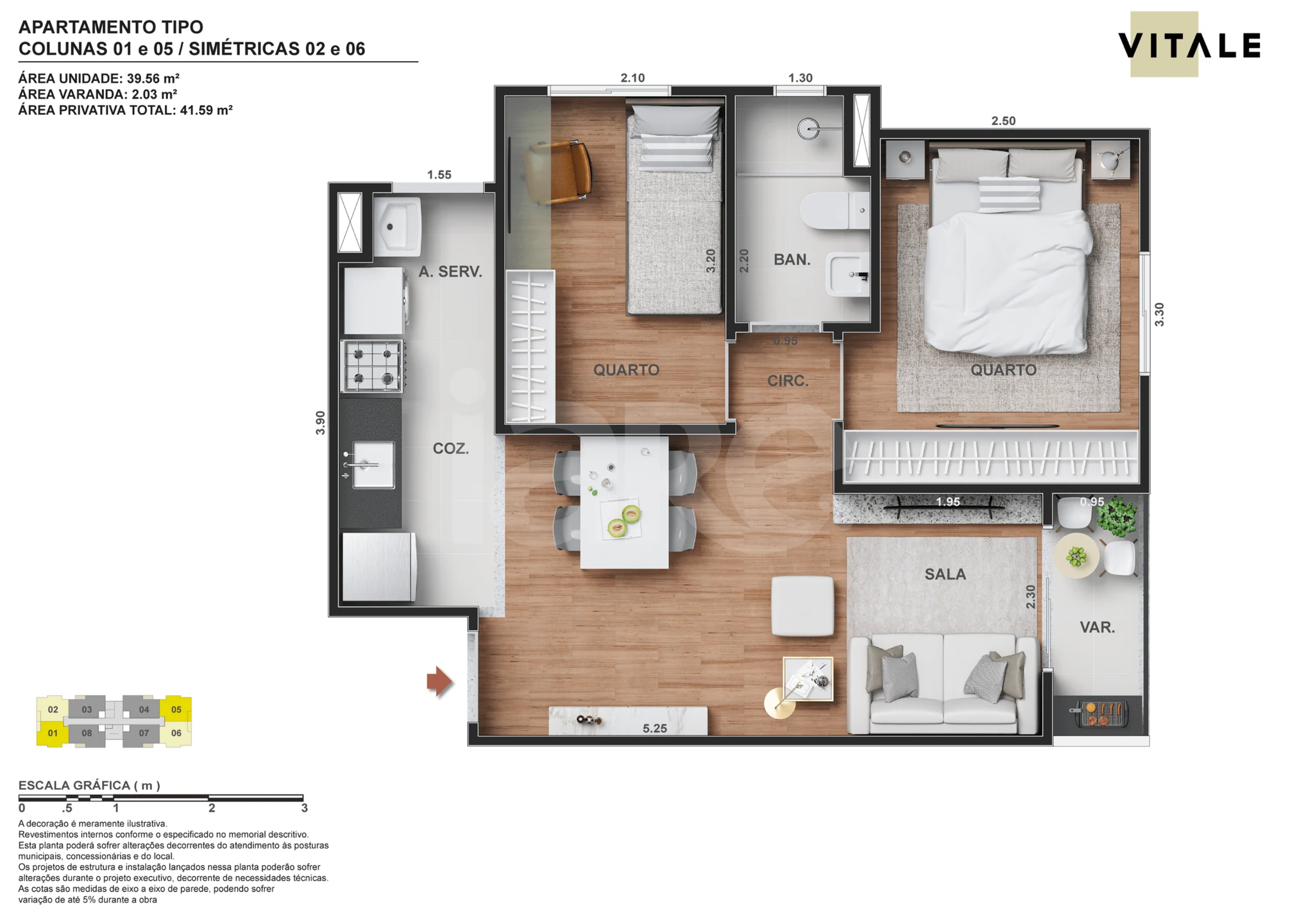 Planta — Apartamento 41,59 m²