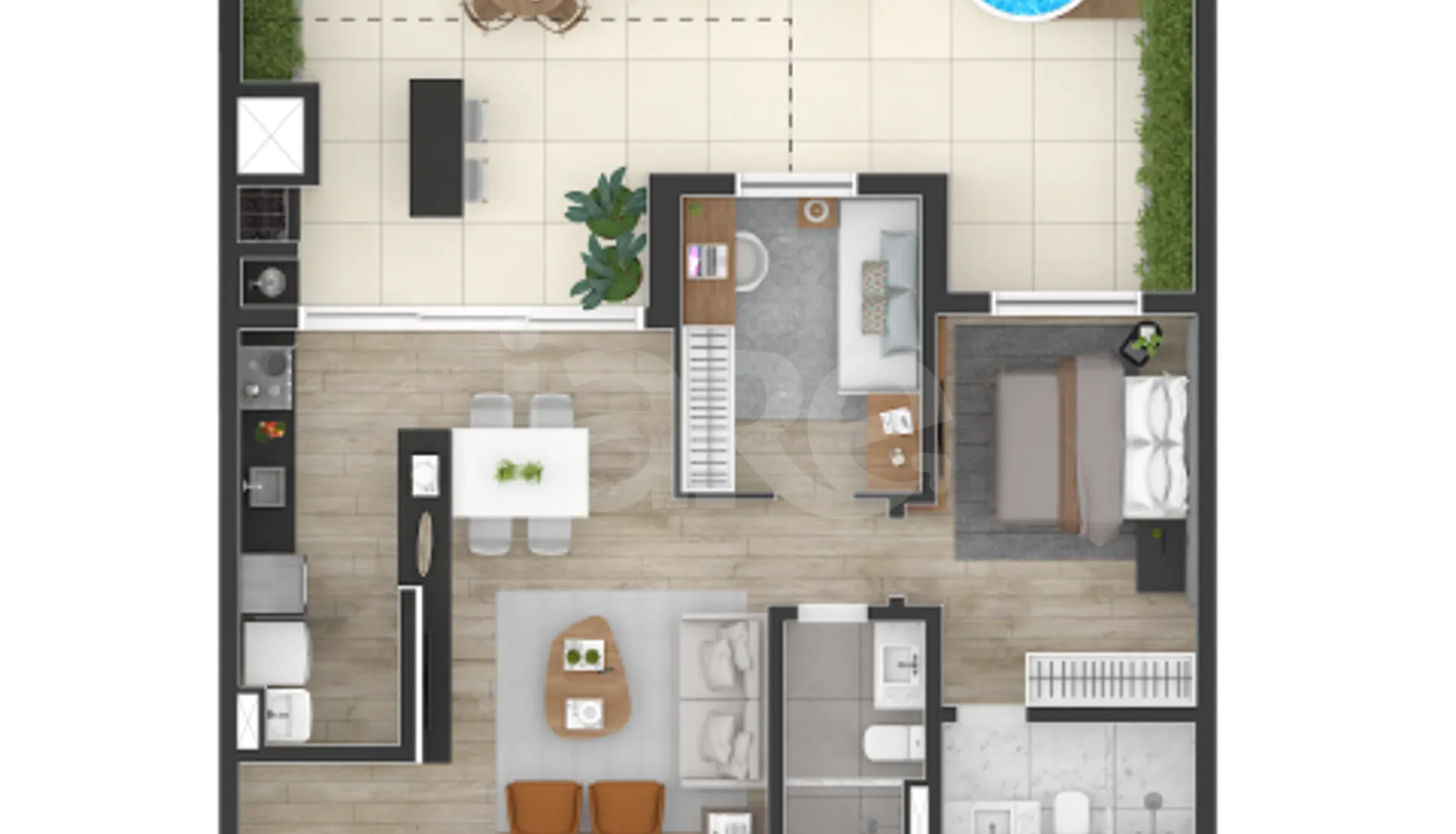 Planta — Apartamento 107,36 m²