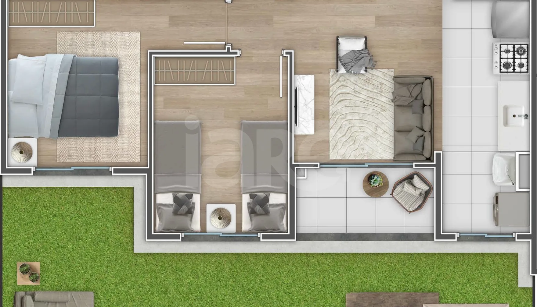Planta — Garden 74,09 m²