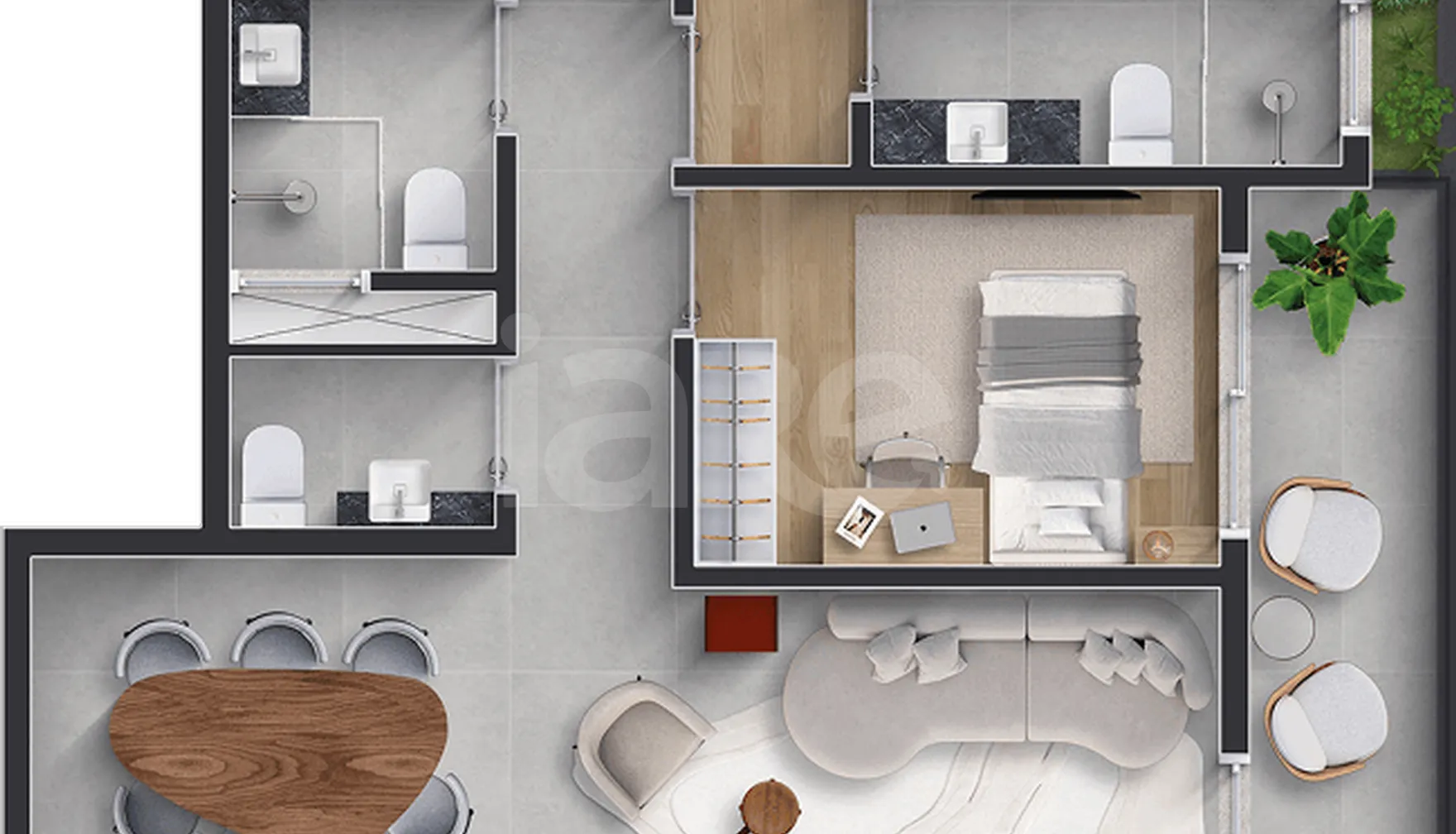 Planta — Apartamento 100,77 m²