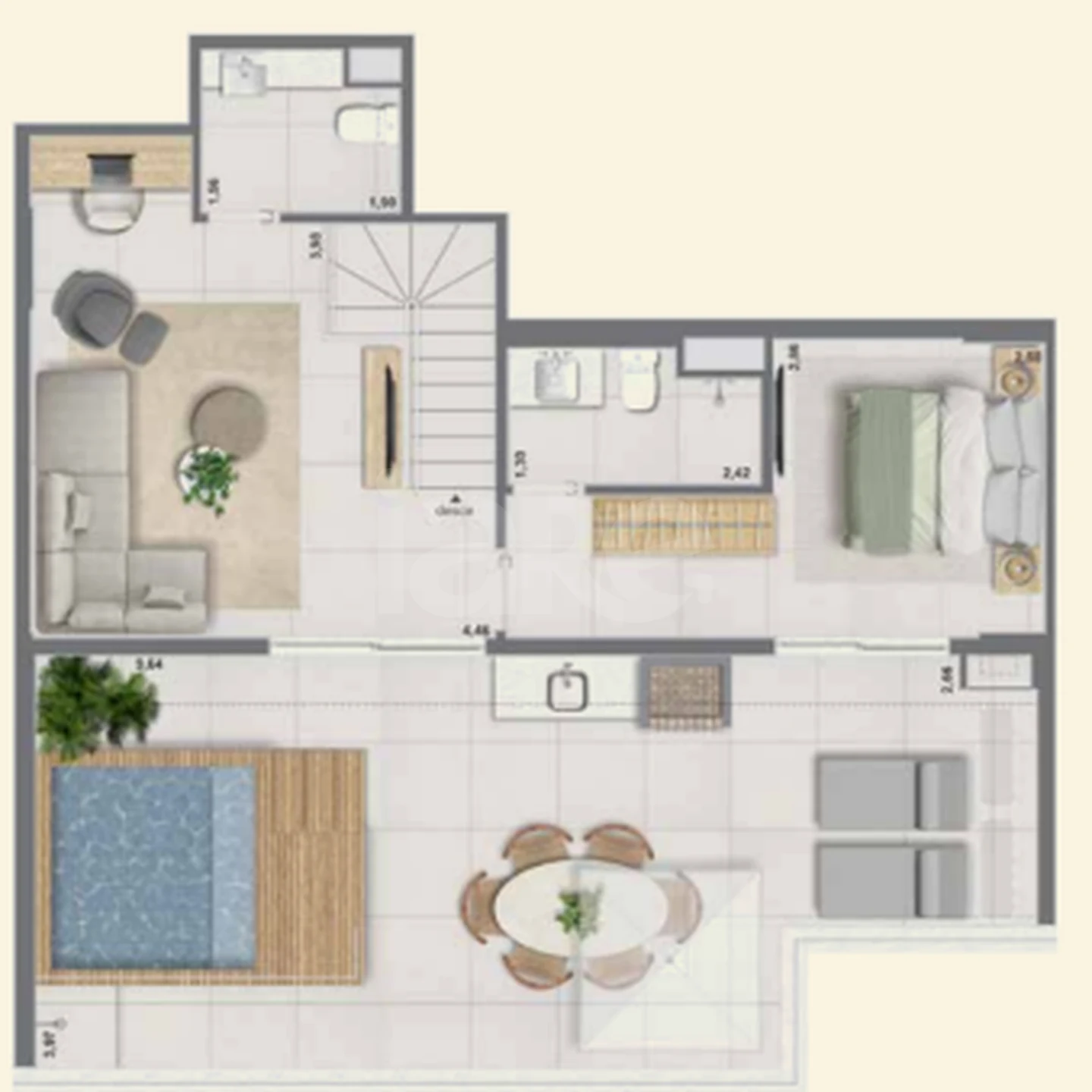 Planta — Cobertura Duplex 160,78 m²