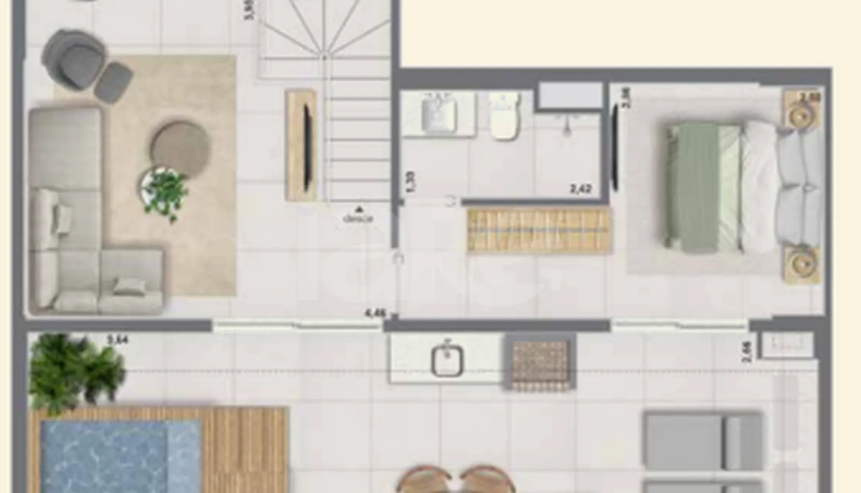 Planta — Cobertura Duplex 160,78 m²