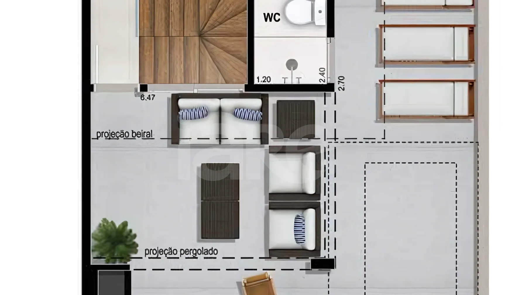Planta — Cobertura Duplex 150,52 m²