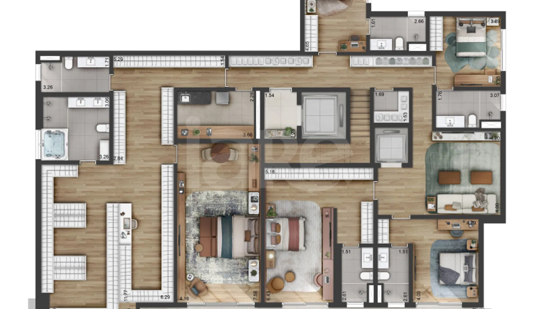 Planta — Cobertura Duplex 640 m²