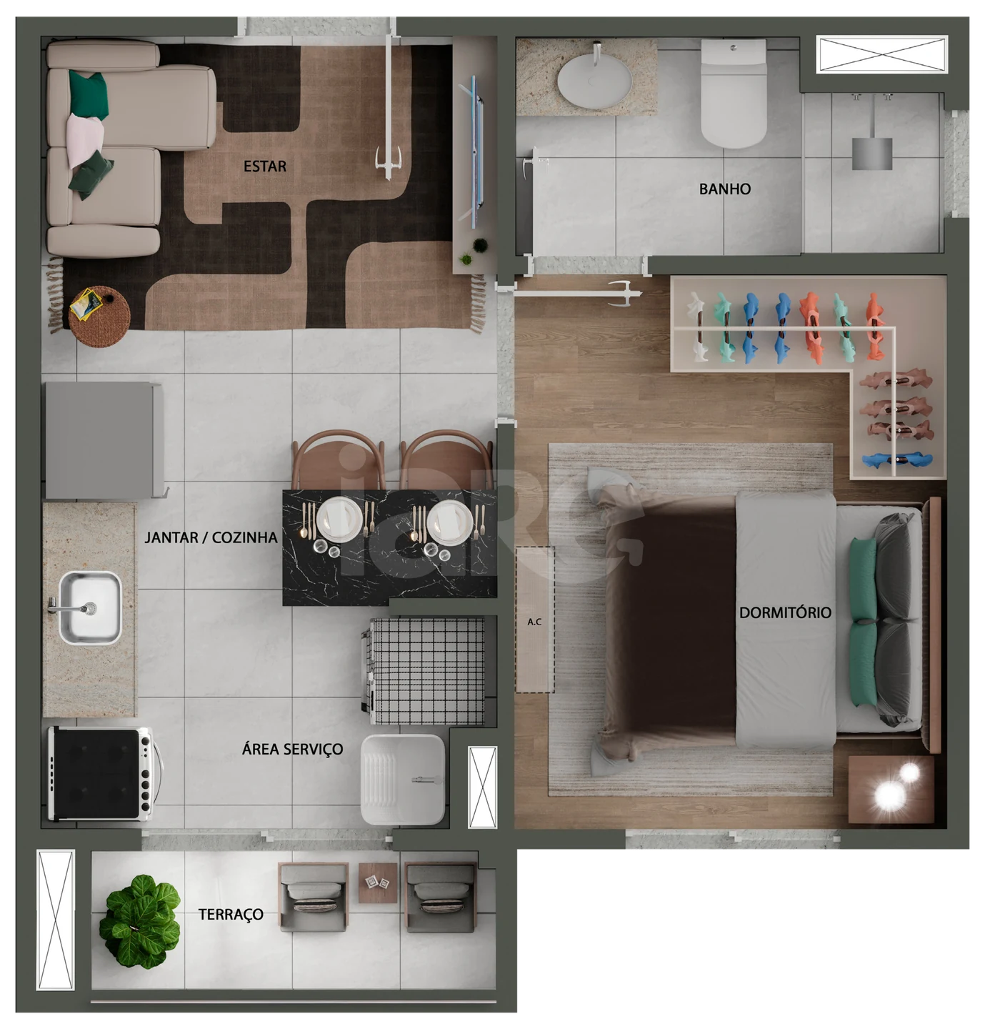Planta — Apartamento 27 m²