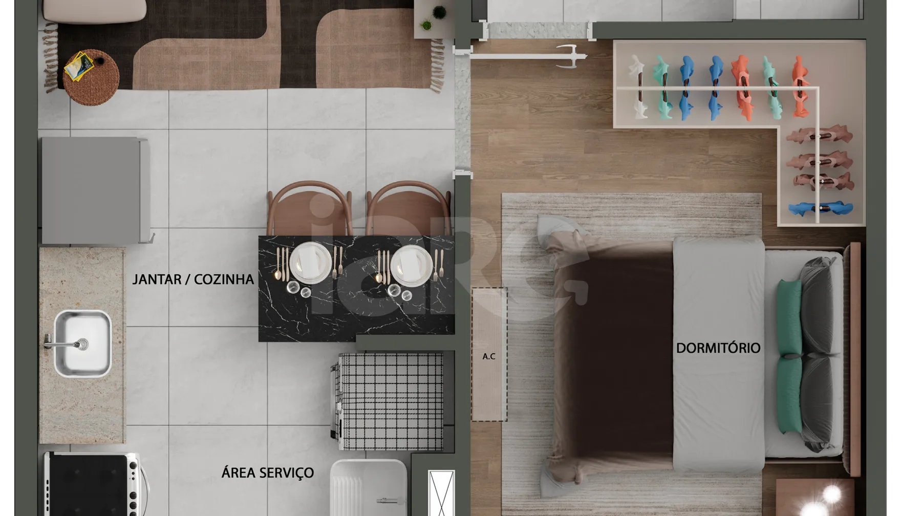 Planta — Apartamento 27 m²