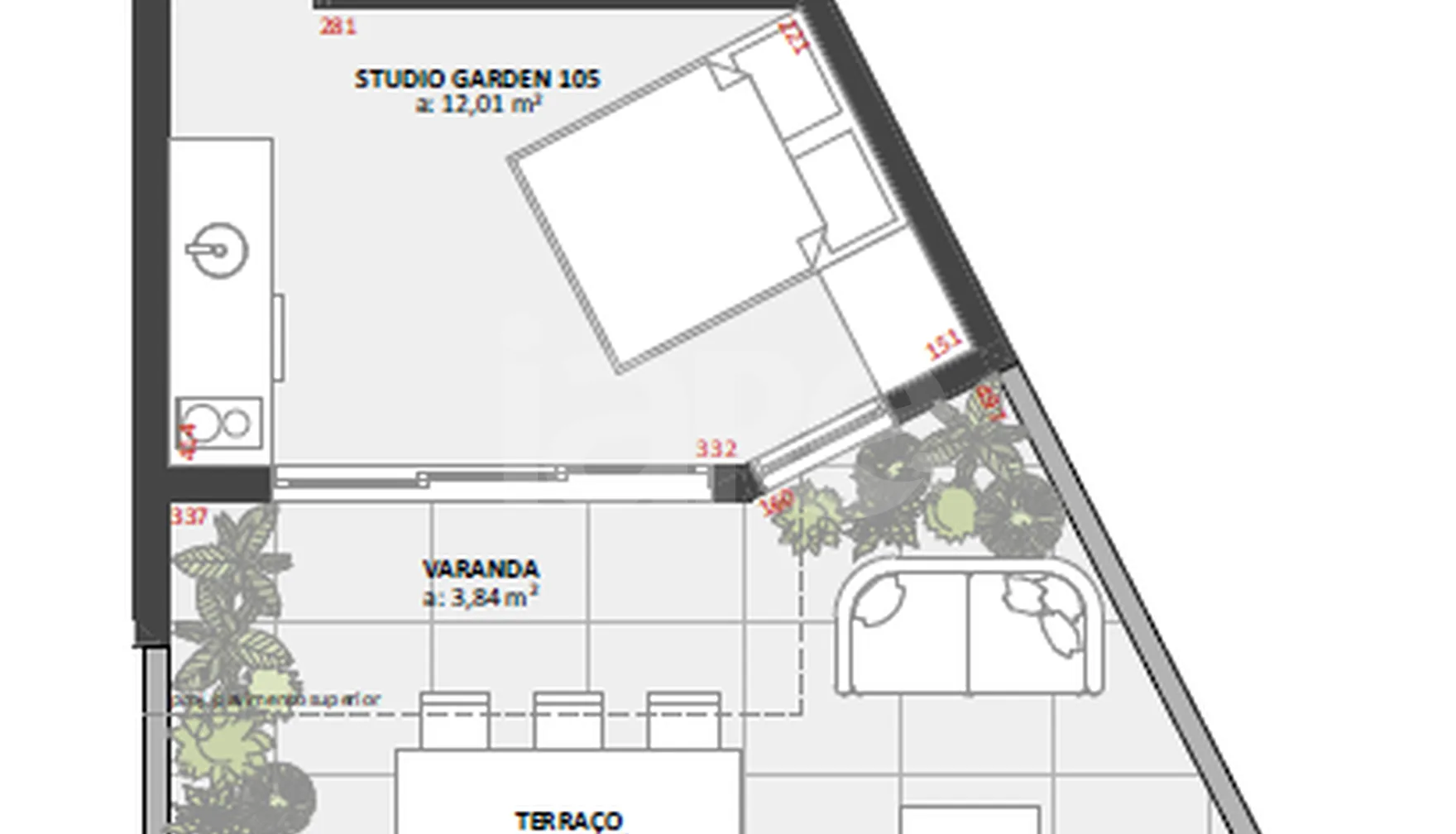 Planta — Garden 42,84 m²