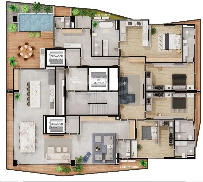 Planta — Apartamento 348,54 m²