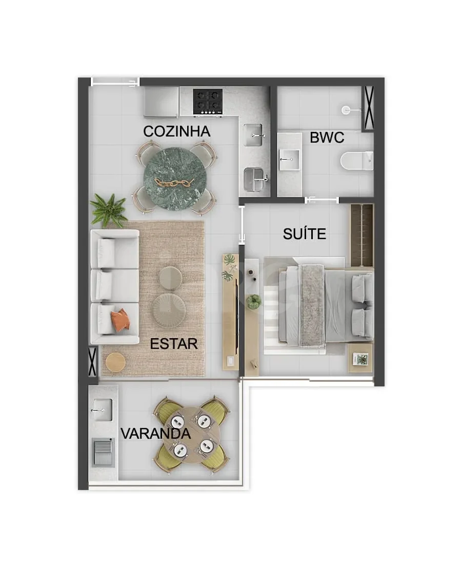 Planta — Apartamento 45,05 m²