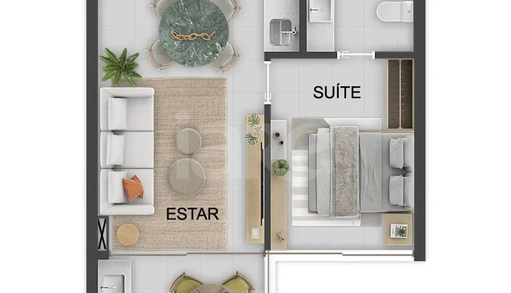 Planta — Apartamento 45,05 m²