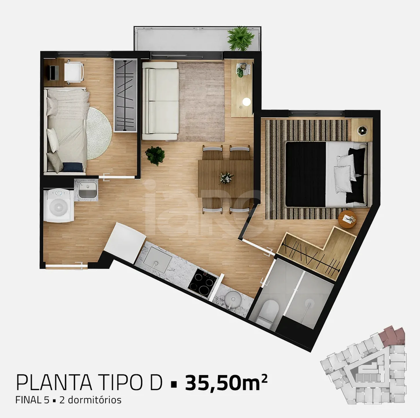 Planta — Garden 42,89 m²