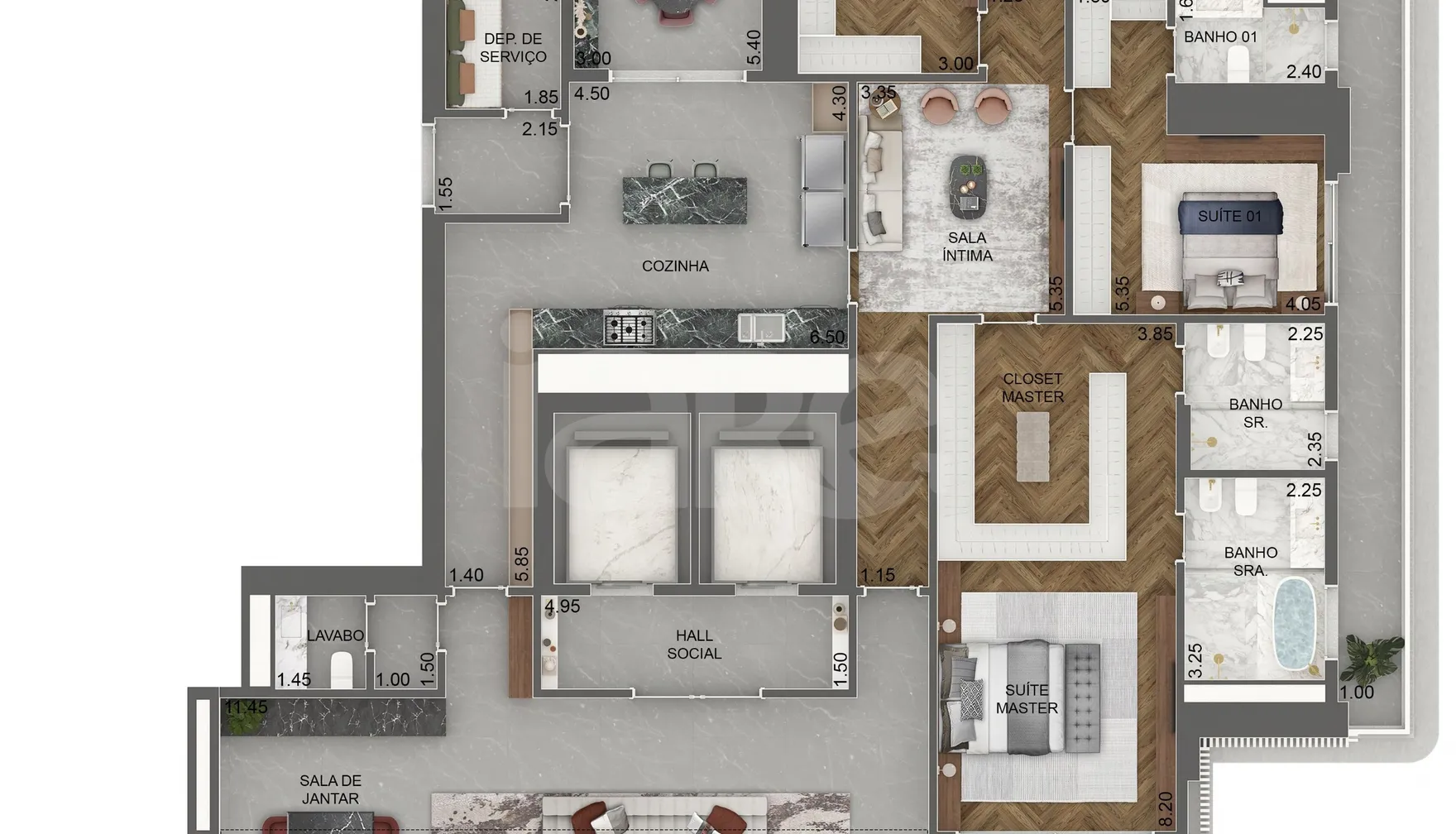 Planta — Apartamento 411,5 m²