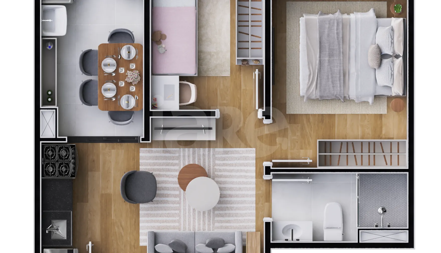 Planta — Apartamento 35,92 m²
