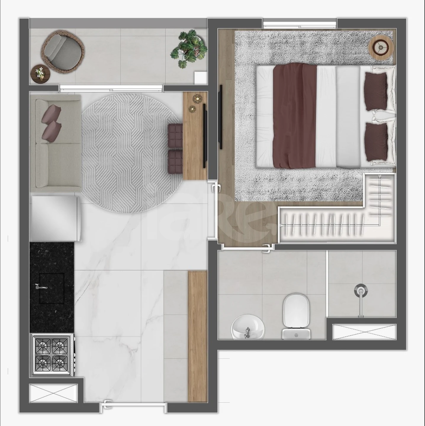 Planta — Apartamento 26 m²
