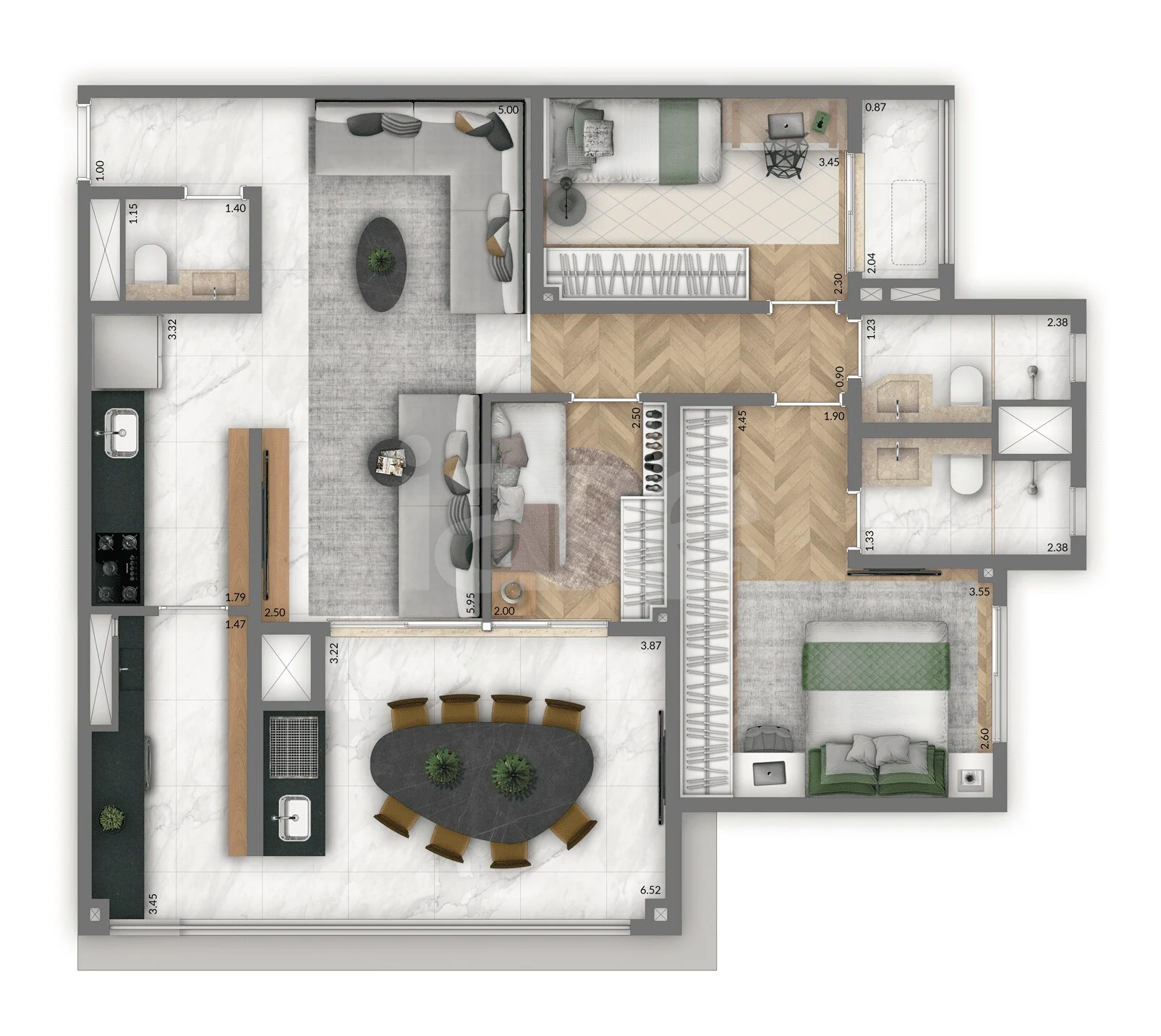 Planta — Apartamento 95 m²