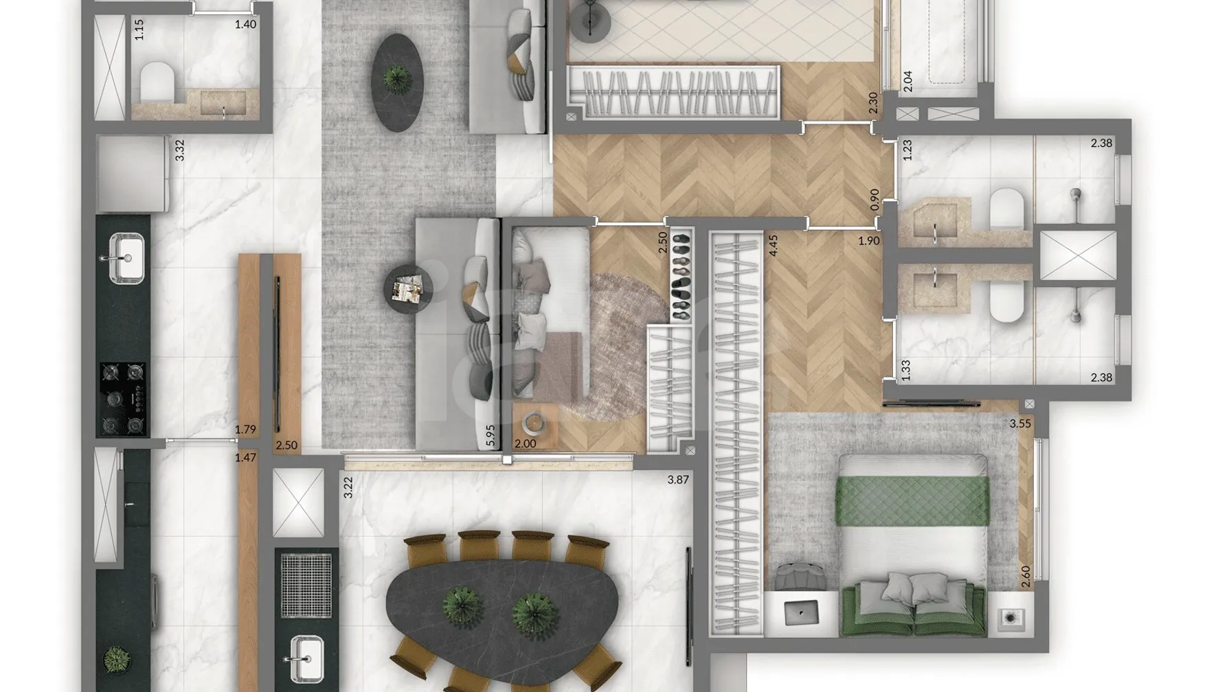 Planta — Apartamento 95 m²
