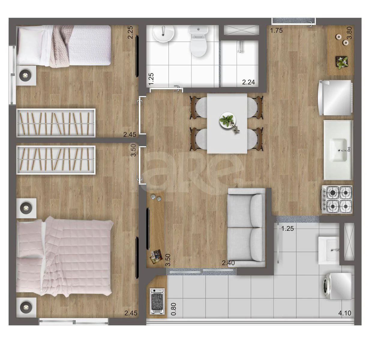 Planta — Apartamento 41 m²