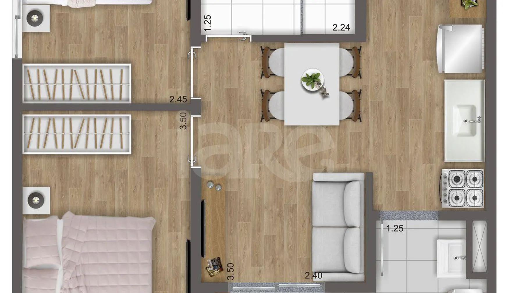 Planta — Apartamento 41 m²