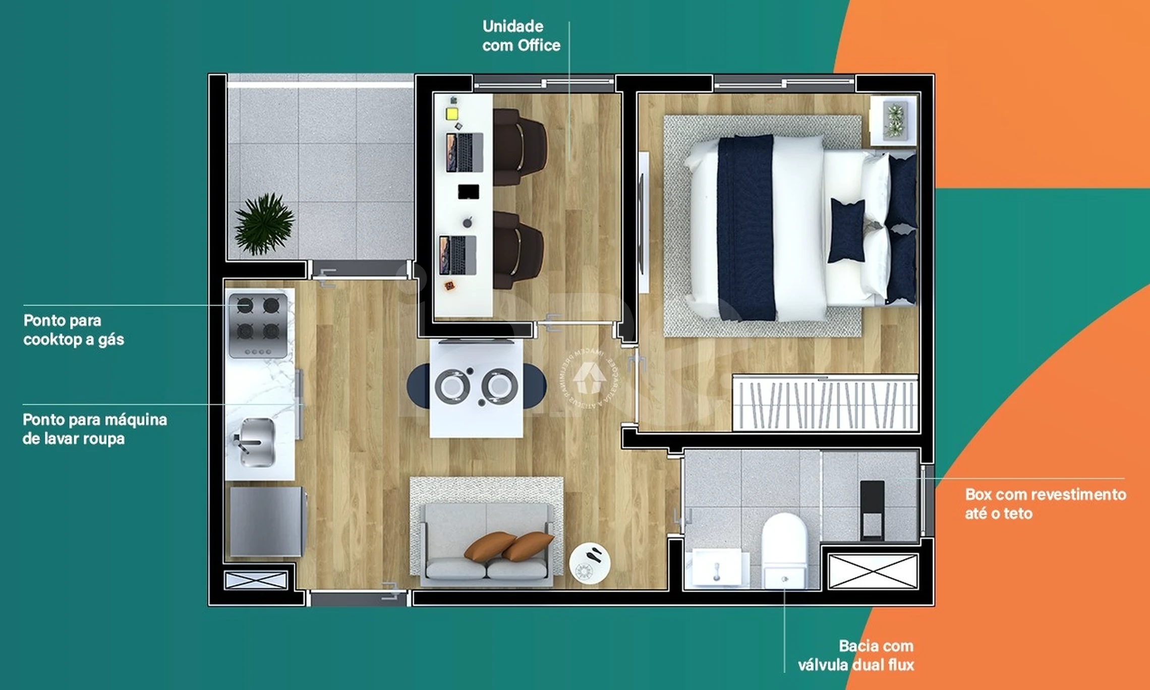 Planta — Apartamento 27,49 m²