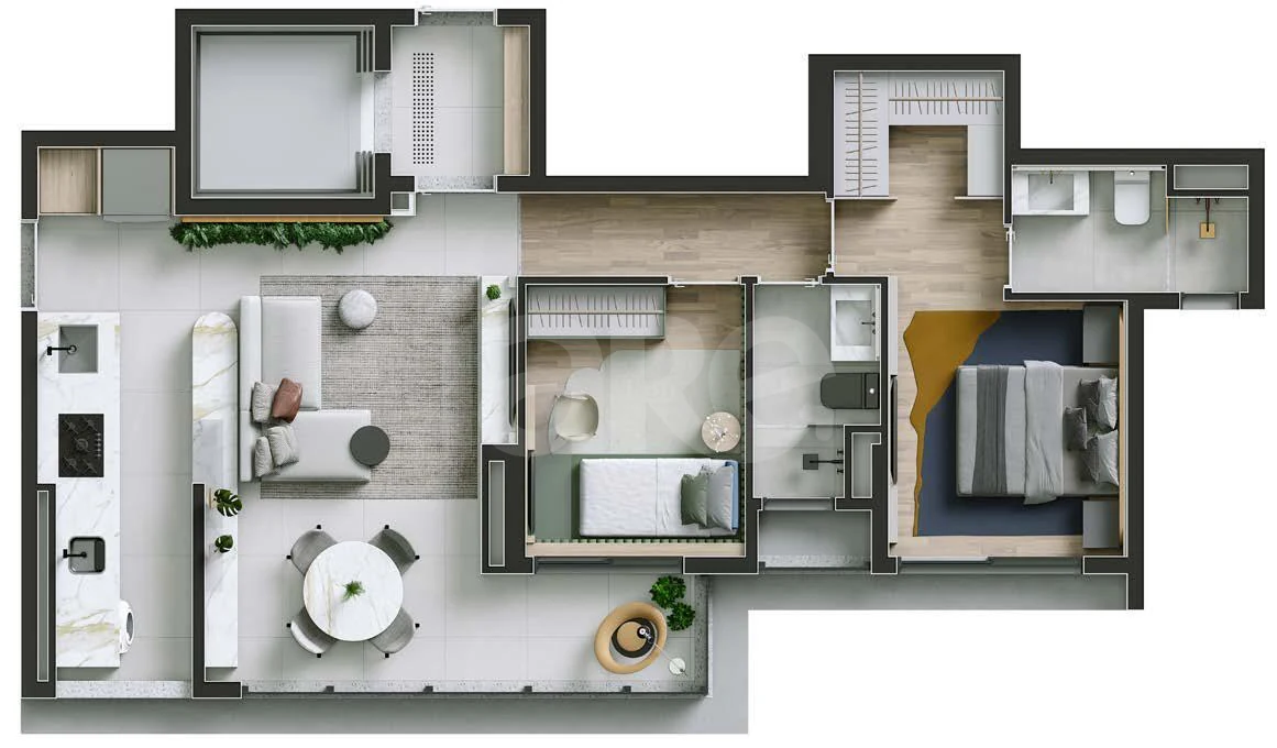 Planta — Apartamento 70,4 m²