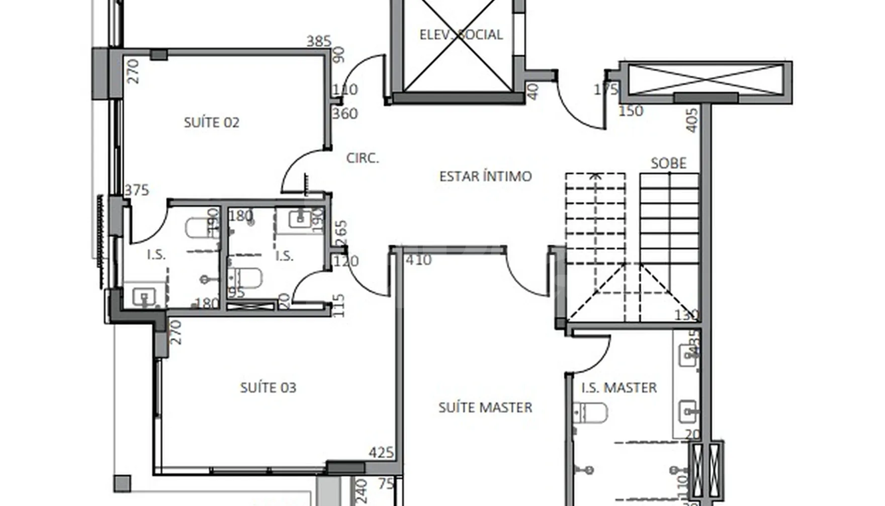 Planta — Cobertura Duplex 202,61 m²