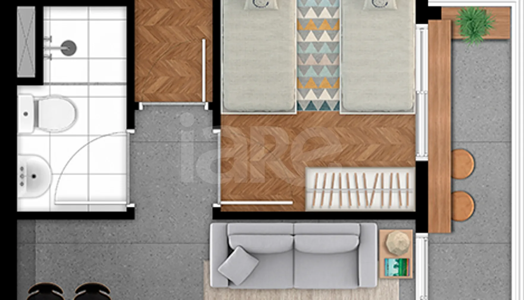 Planta — Apartamento 64,68 m²