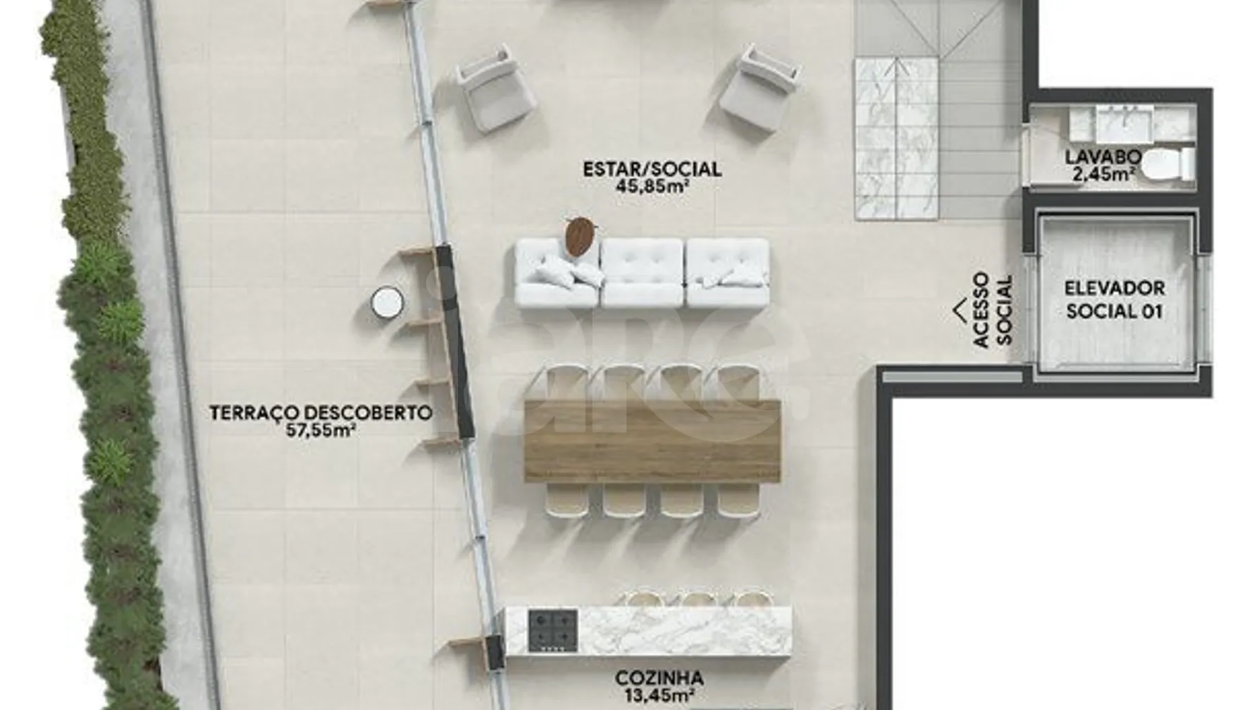 Planta — Cobertura Duplex 229,37 m²