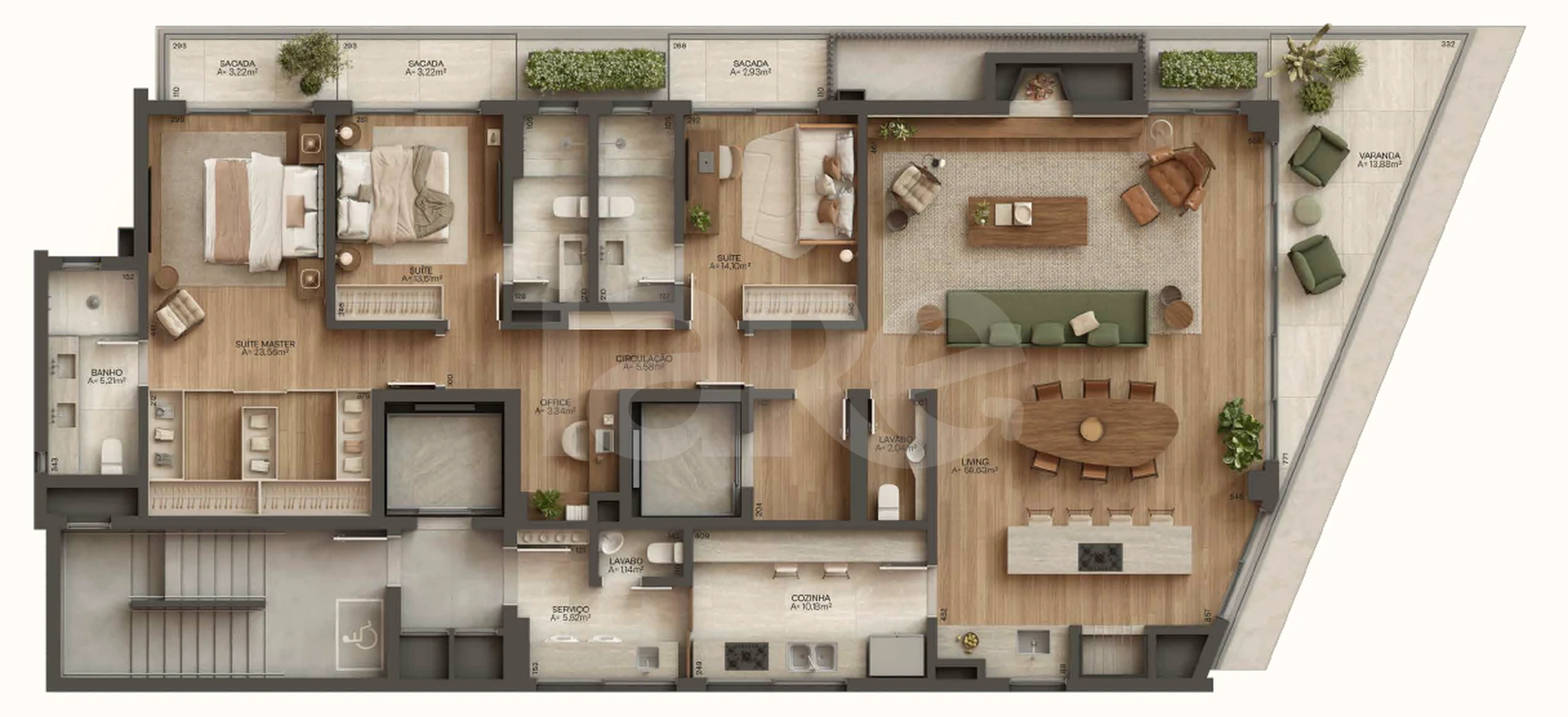 Planta — Apartamento 202,6 m²